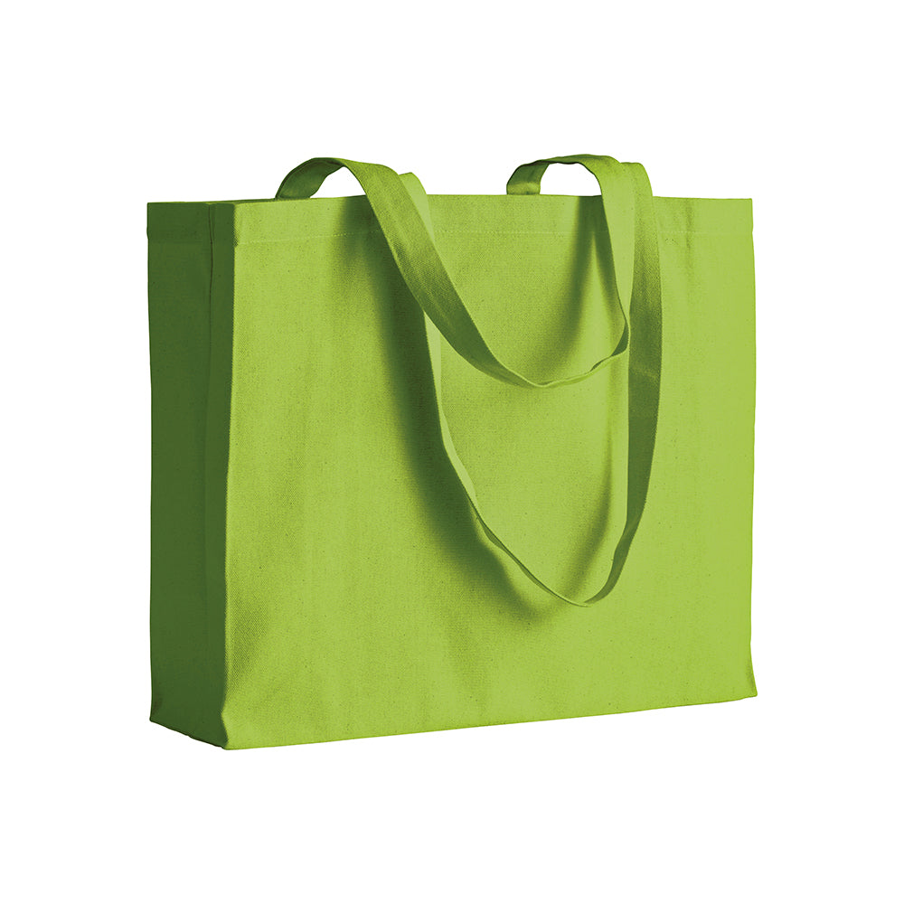 G17112 Shopper con soffietto in cotone 200 gr/m², manici lunghi