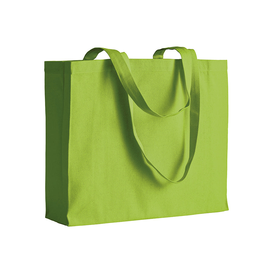 G17112 Shopper con soffietto in cotone 200 gr/m², manici lunghi