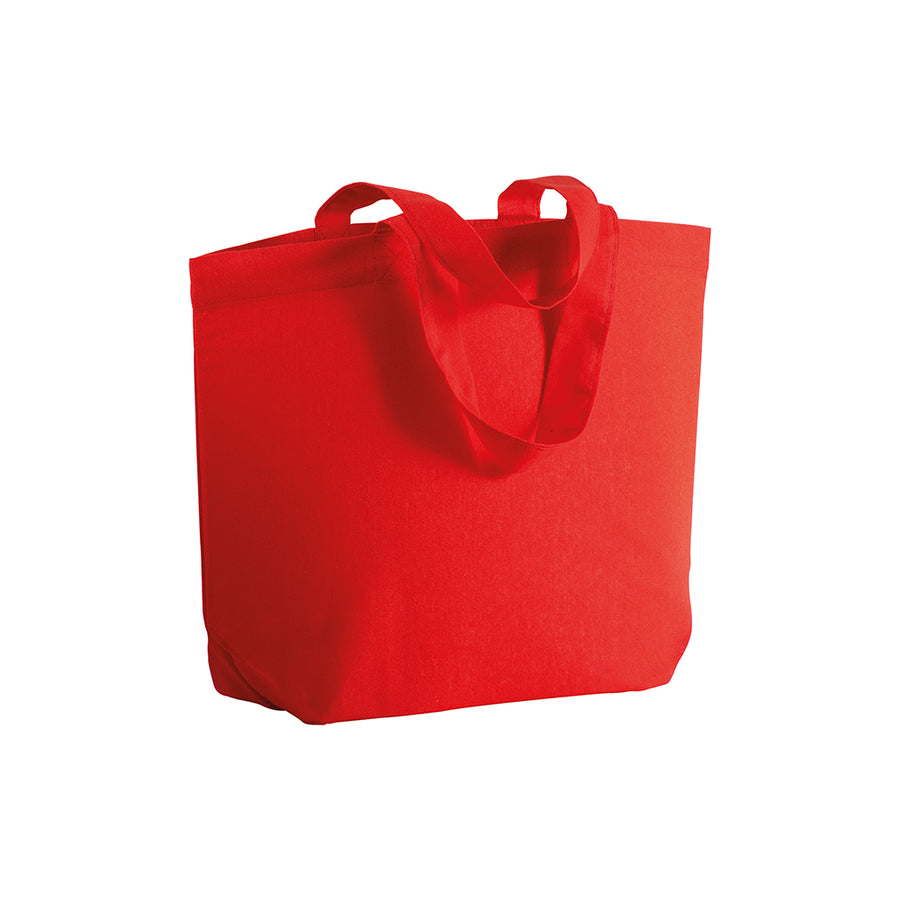 G18107 Shopper con soffietto alla base in cotone 120 g/m2, manici corti