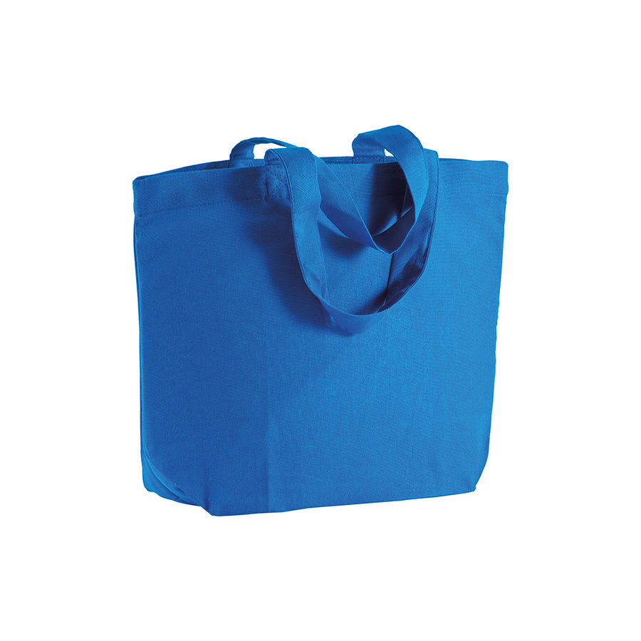 G18107 Shopper con soffietto alla base in cotone 120 g/m2, manici corti