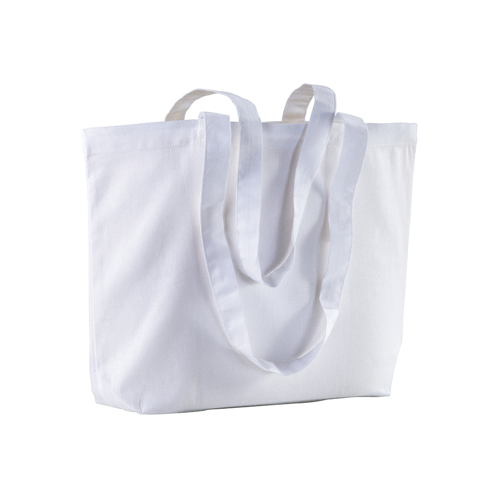 G1810801 Shopper con soffietto alla base in cotone 120 gr/m², manici lunghie