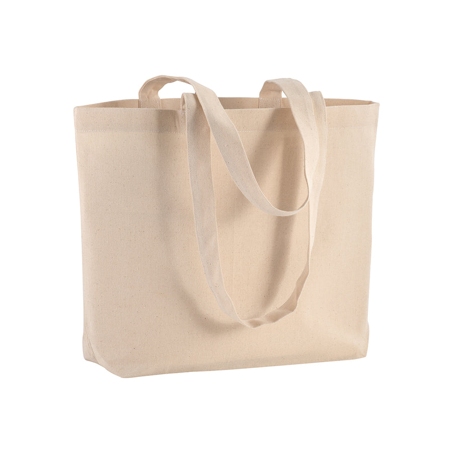 G1810822 Shopper con soffietto alla base in cotone 120 g/m2, manici lunghi