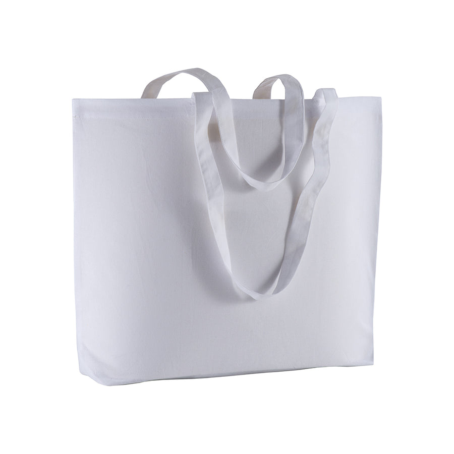 G1810901 Shopper colore Bianco in cotone 135 gr/m², manici lunghi