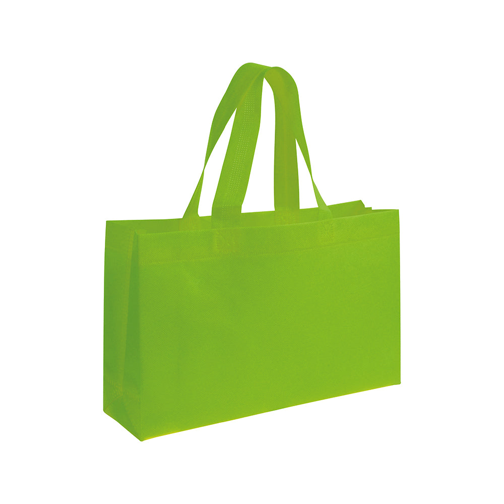 G18110 Shopper con soffietto alla base in TNT 70 gr/m² termosaldato, manici corti