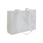G18111 Shopper con soffietto alla base in TNT 70 gr/m² termosaldato, manici lunghi