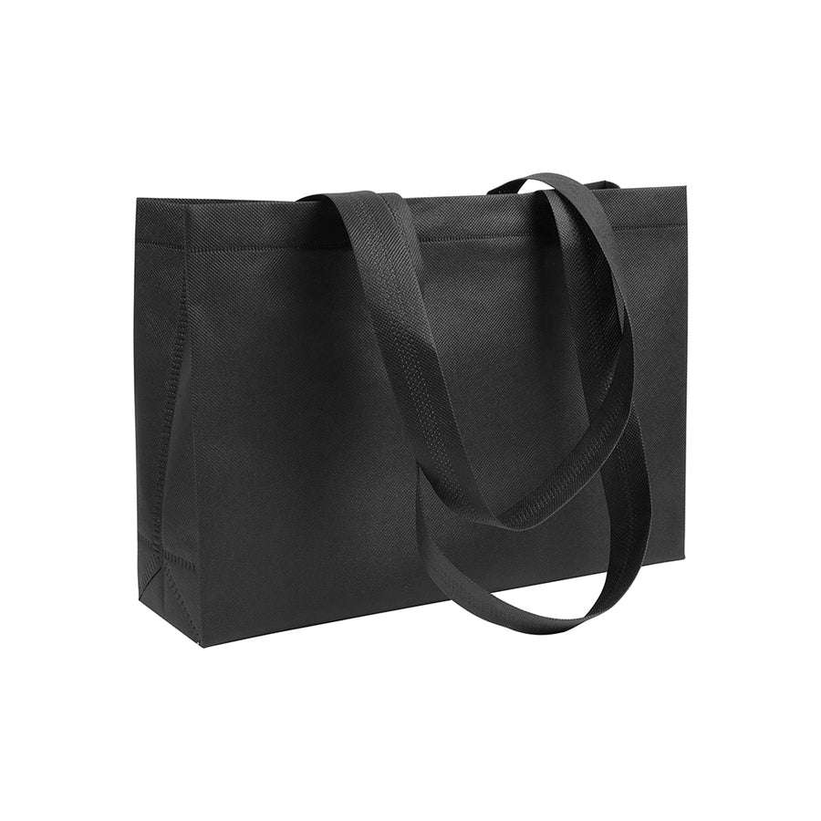 G18111 Shopper con soffietto alla base in TNT 70 gr/m² termosaldato, manici lunghi
