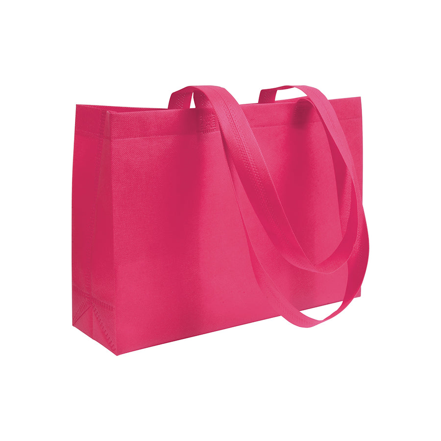 G18111 Shopper con soffietto alla base in TNT 70 gr/m² termosaldato, manici lunghi