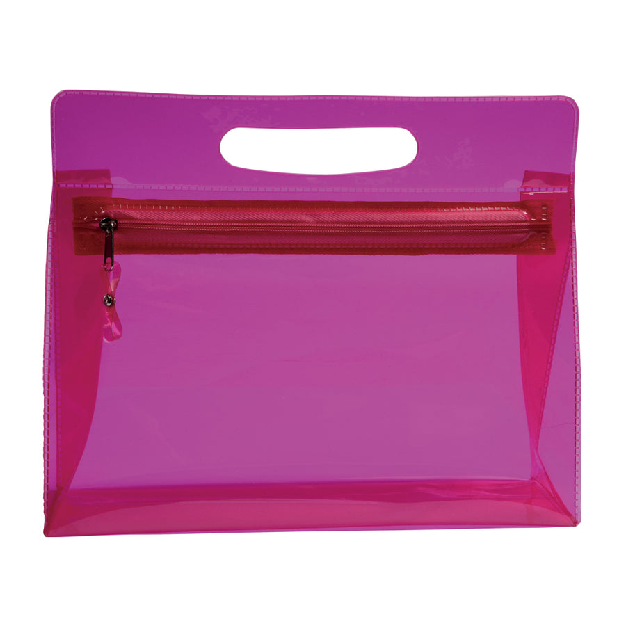 G18141 Beauty in PVC trasparente con chiusura a zip e maniglia