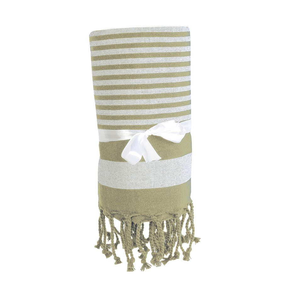 G18423 Telo mare/pareo stile Fouta 100% cotone 580gr con lato in spugna e frange, 90x160 cm
