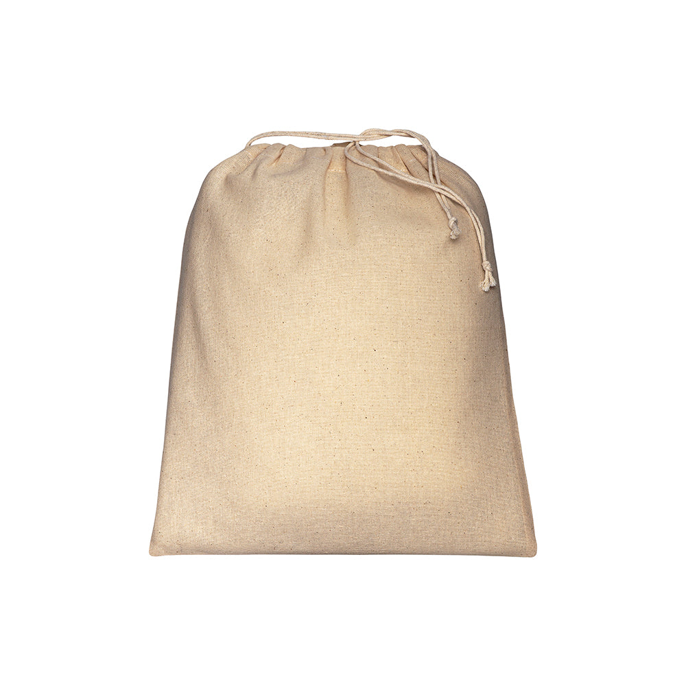G1911822 Sacchetto in cotone naturale 120 g/m2 con chiusura a strozzo, 25 x 30 cm