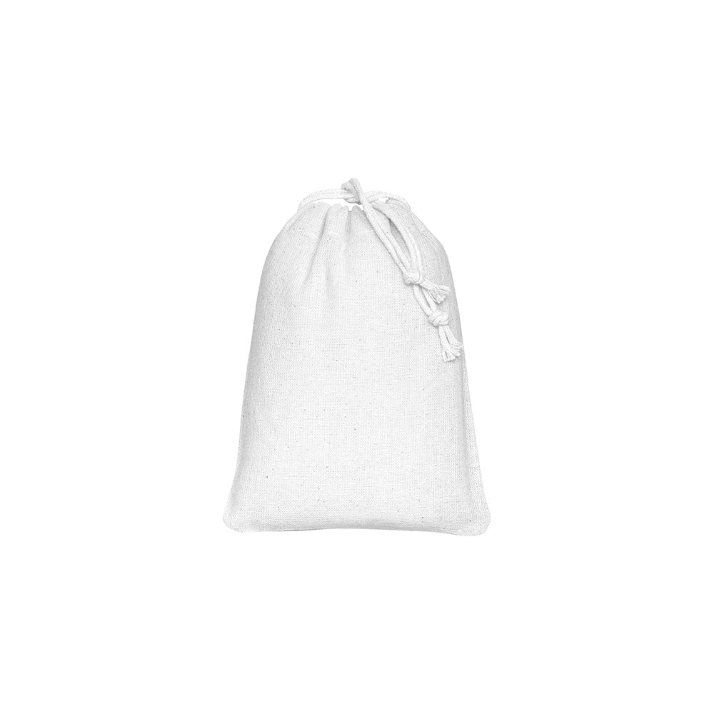 G1912001 Sacchetto in cotone 120 g/m2 con chiusura a strozzo, 10 x 14 cm