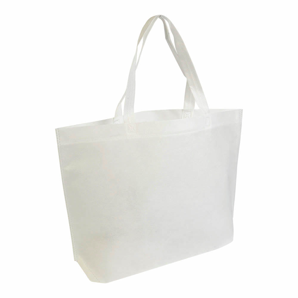 G19134 Shopper con soffietto alla base in TNT termosaldato, manici lunghi