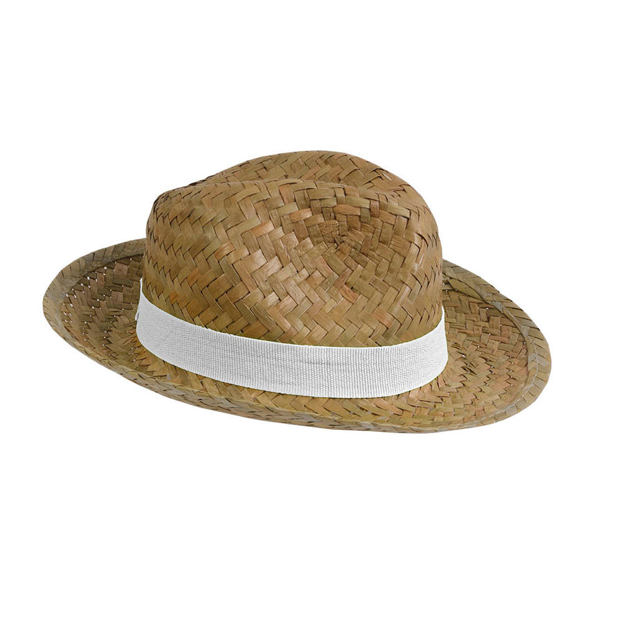 G19301 Cappello in paglia con fascia elastica 2,5 cm applicabile e personalizzabile