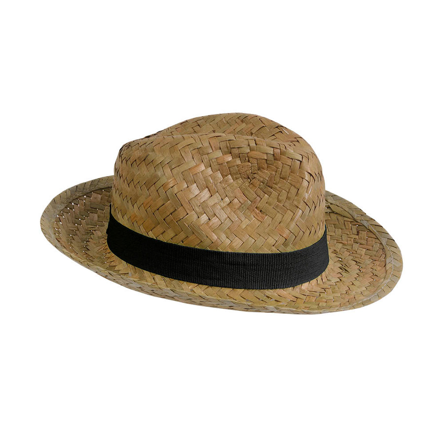 G19301 Cappello in paglia con fascia elastica 2,5 cm applicabile e personalizzabile