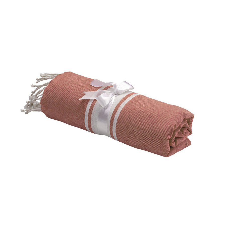 G19423 Telo mare/pareo stile Fouta 90% cotone 10% poliestere con frange