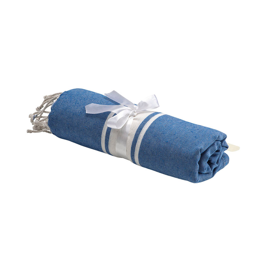 G19423 Telo mare/pareo stile Fouta 90% cotone 10% poliestere con frange