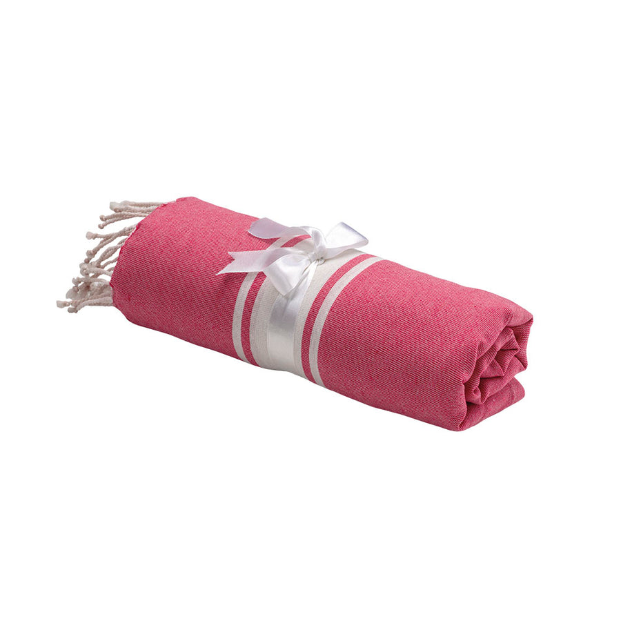 G19423 Telo mare/pareo stile Fouta 90% cotone 10% poliestere con frange