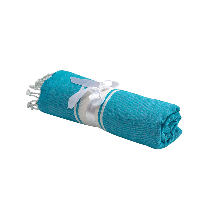 G19423 Telo mare/pareo stile Fouta 90% cotone 10% poliestere con frange