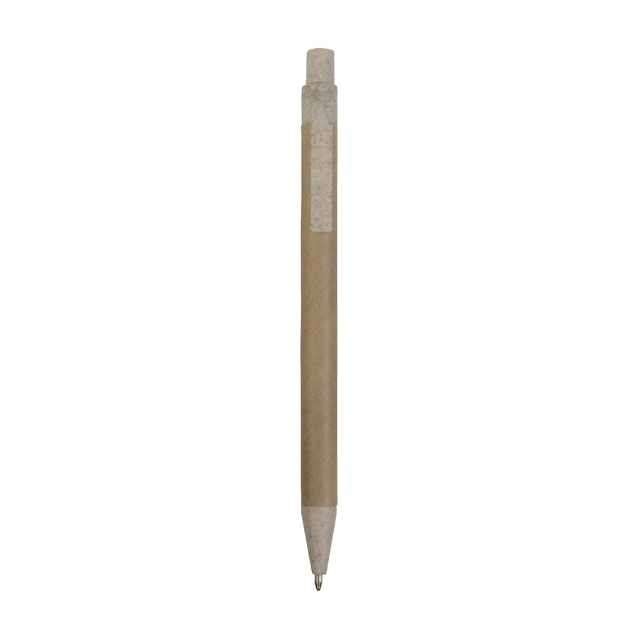 G20805 Penna a scatto  in carta riciclata con dettagli  in  paglia di grano (50%XY) PP (50%XY)