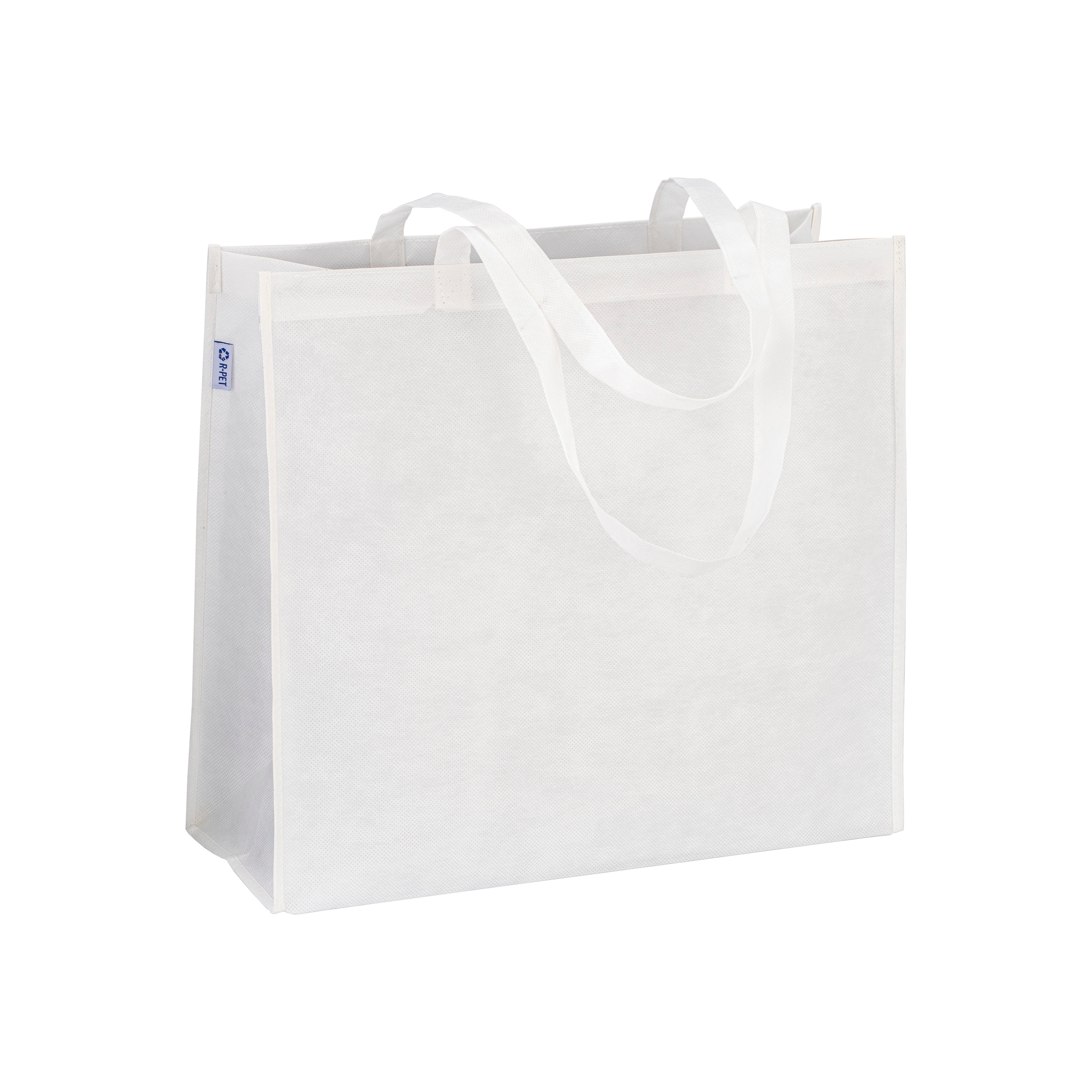 G22107 Eco Shopper con soffietto in R-pet  - 80 gr/m², manici lunghi