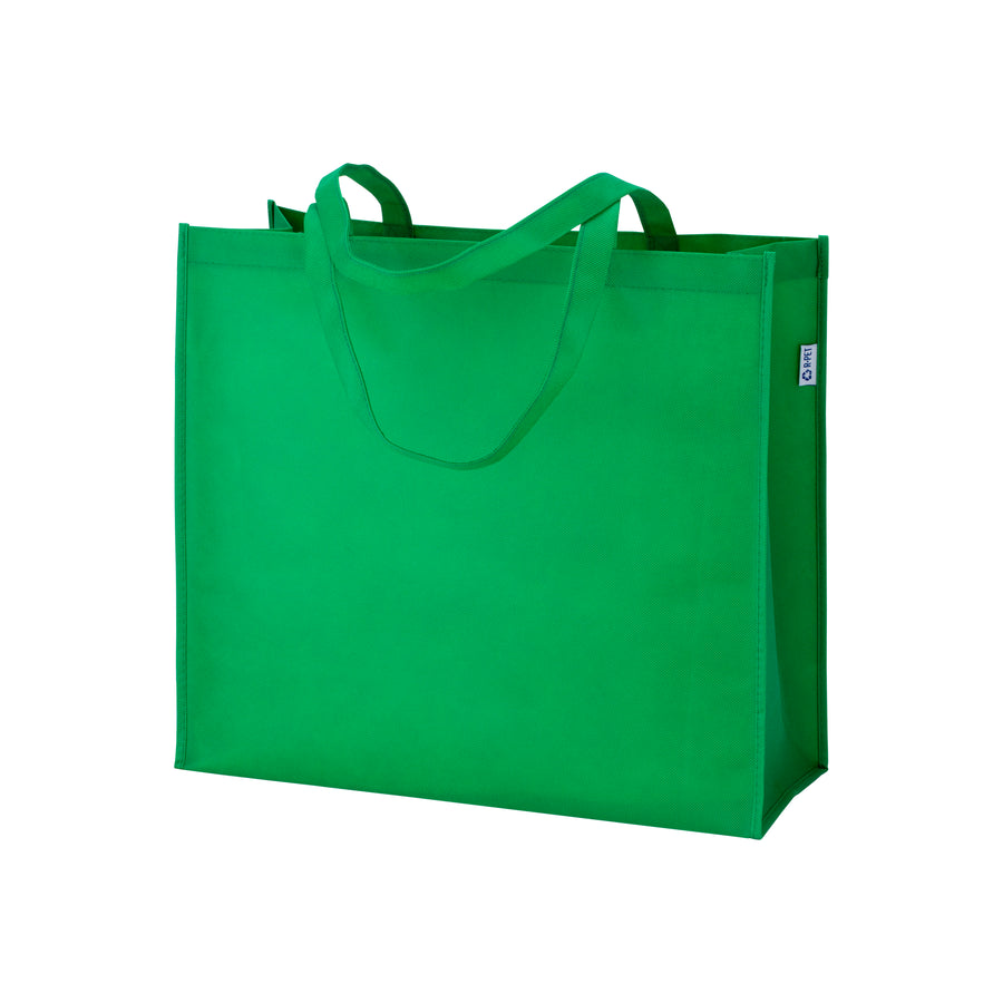 G22107 Eco Shopper con soffietto in R-pet  - 80g/m2, manici lunghi