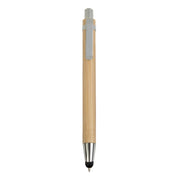G22810 Penna a scatto in bambu con gommino per touch screen