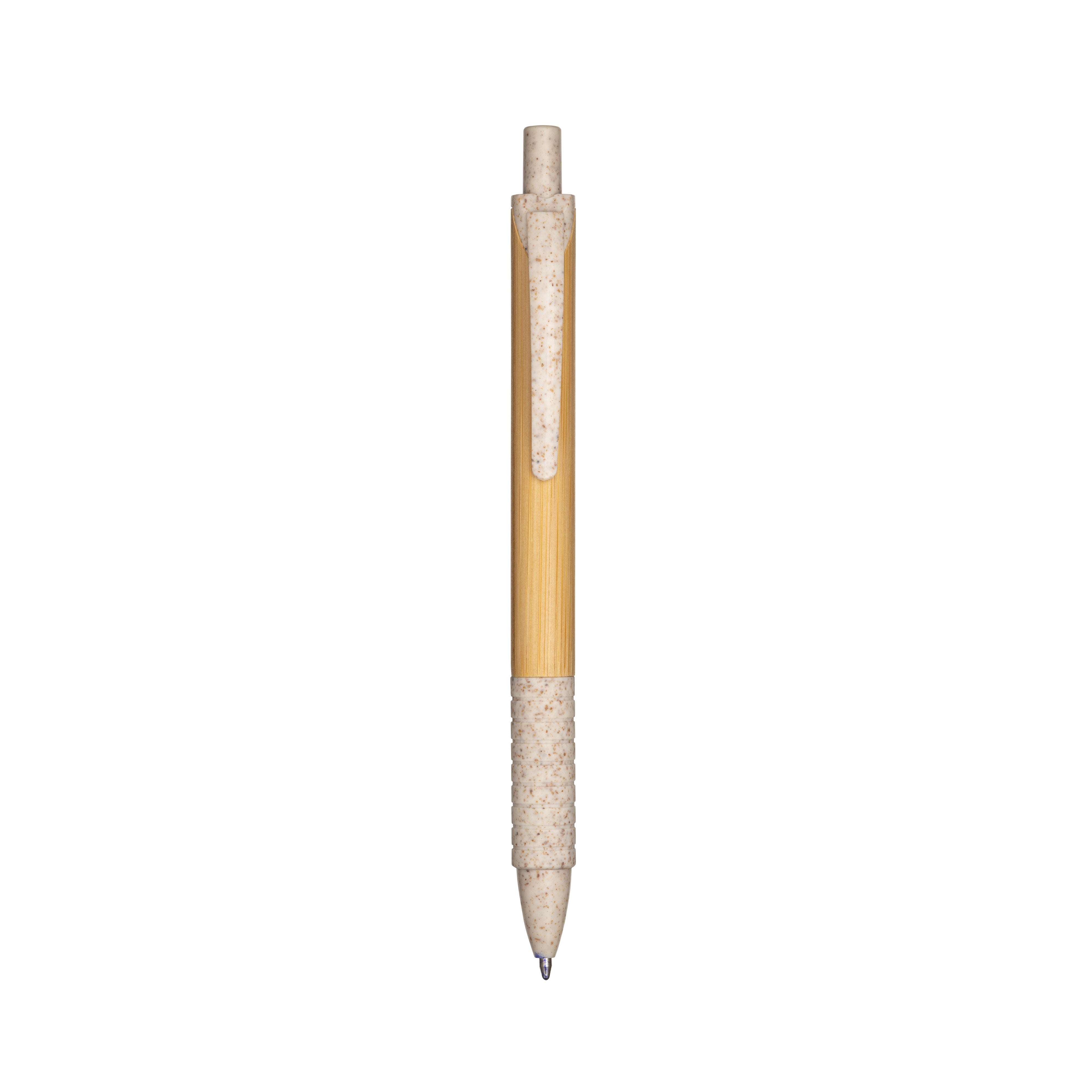 G23804 Penna a scatto  in bamboo e in paglia di grano