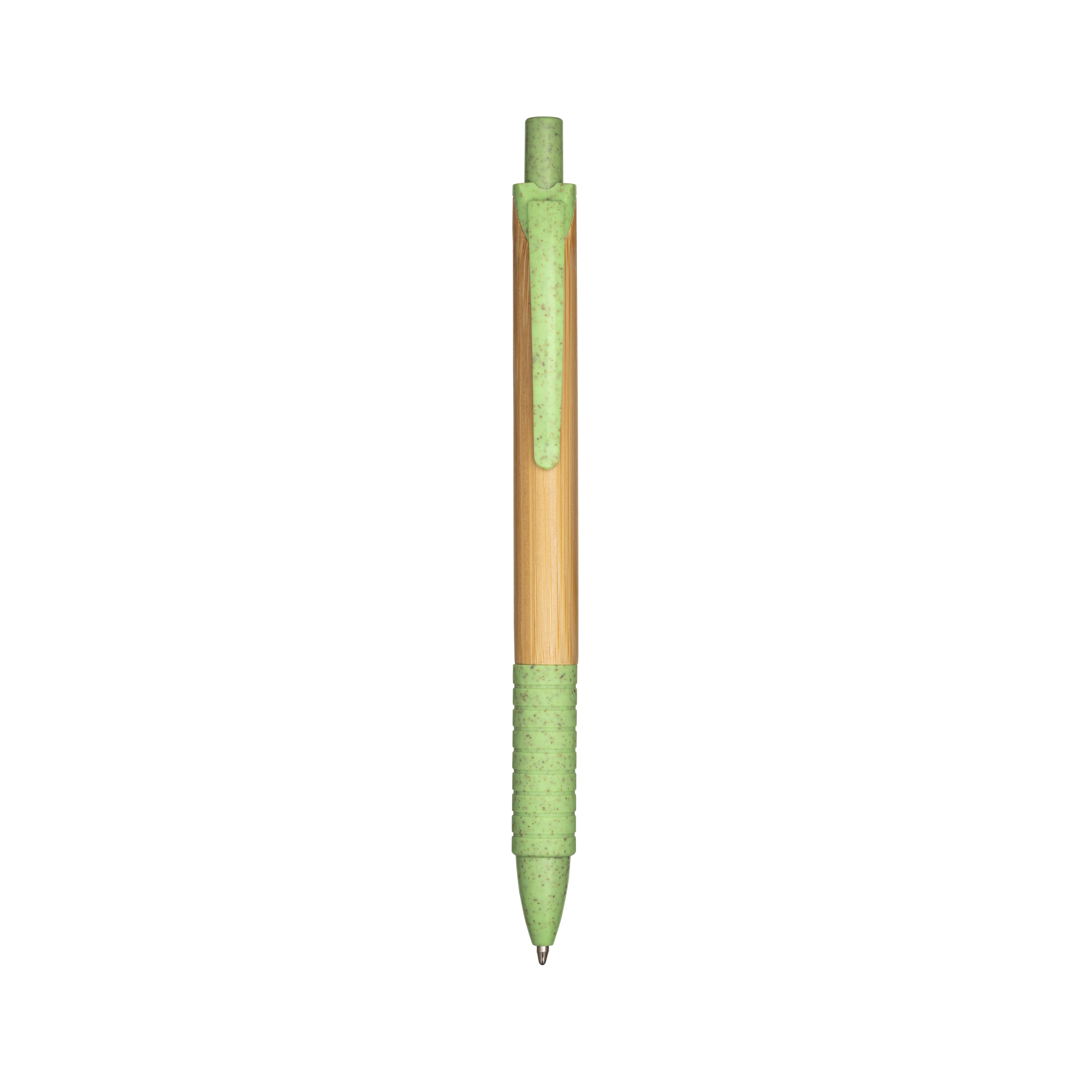 G23804 Penna a scatto  in bamboo e in paglia di grano