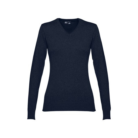G30150 THC MILAN WOMEN. Maglione con scollo a "V" da donna