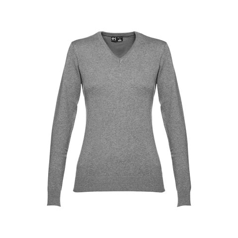 G30150 THC MILAN WOMEN. Maglione con scollo a "V" da donna