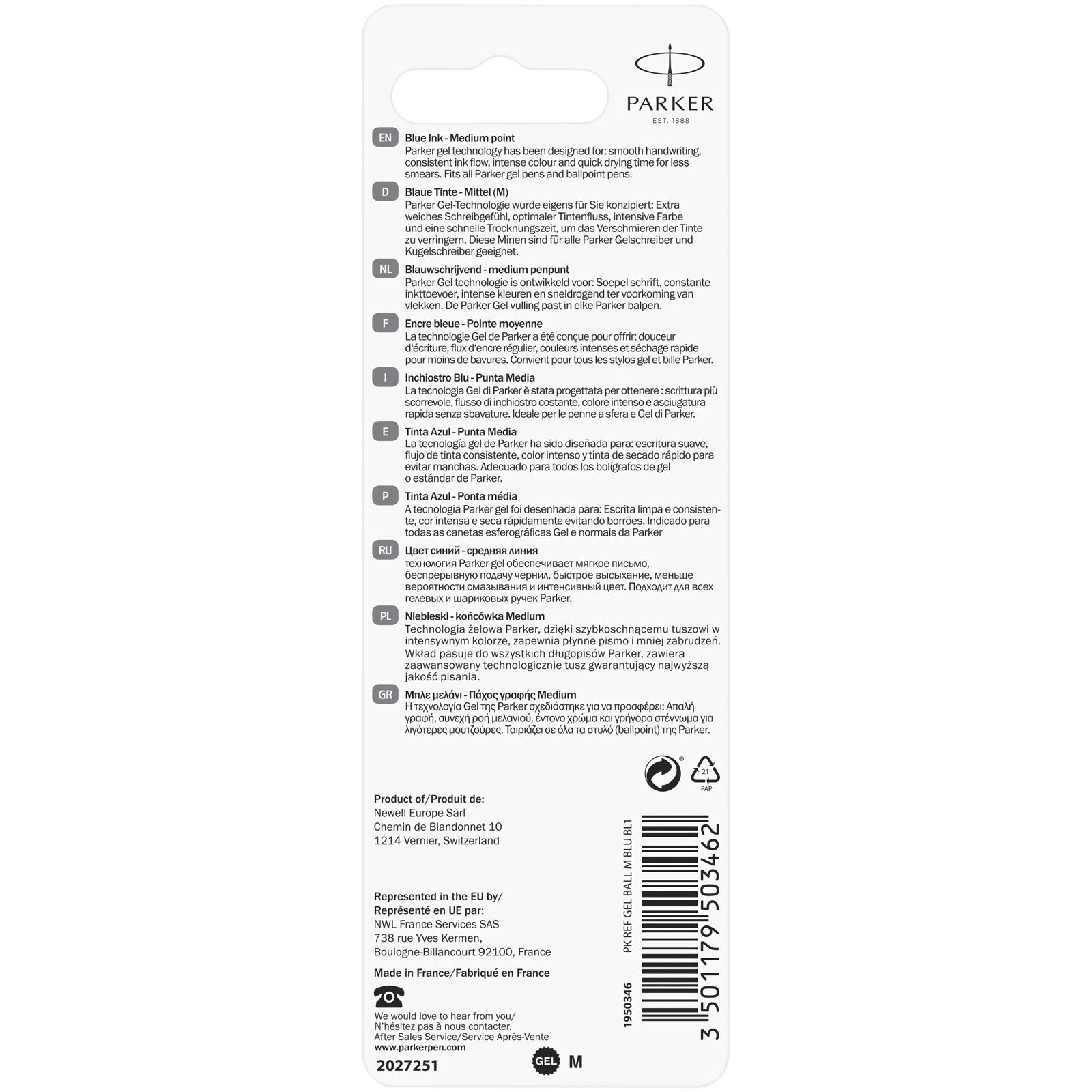 G420003 Refill penna a sfera Gel