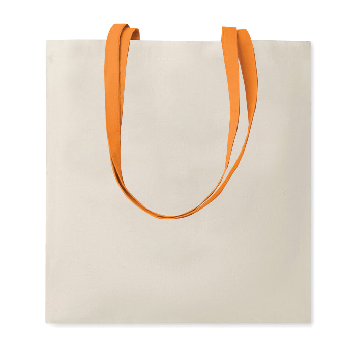 G16122 Shopper in cotone naturale 135 gr/m², manici lunghi colorati