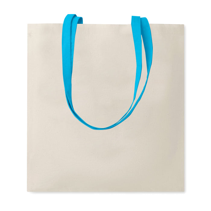 G16122 Shopper in cotone naturale 135 gr/m², manici lunghi colorati