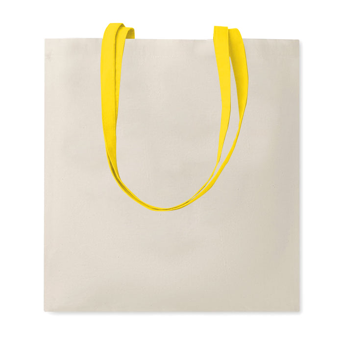G16122 Shopper in cotone naturale 135 gr/m², manici lunghi colorati