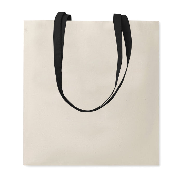G16122 Shopper in cotone naturale 135 gr/m², manici lunghi colorati