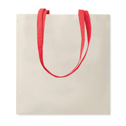 G16122 Shopper in cotone naturale 135 gr/m², manici lunghi colorati