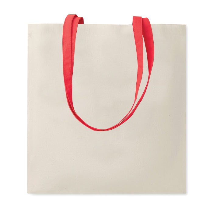 G16122 Shopper in cotone naturale 135 gr/m², manici lunghi colorati
