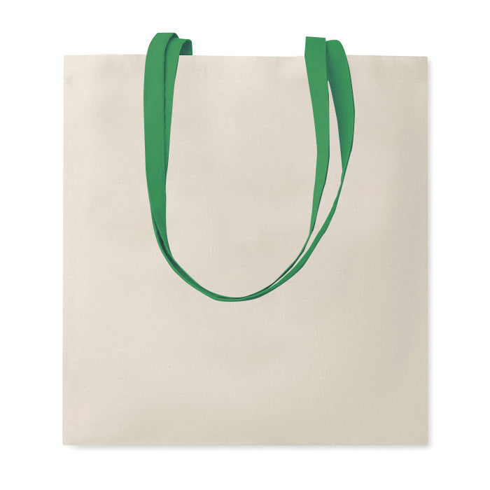 G16122 Shopper in cotone naturale 135 gr/m², manici lunghi colorati