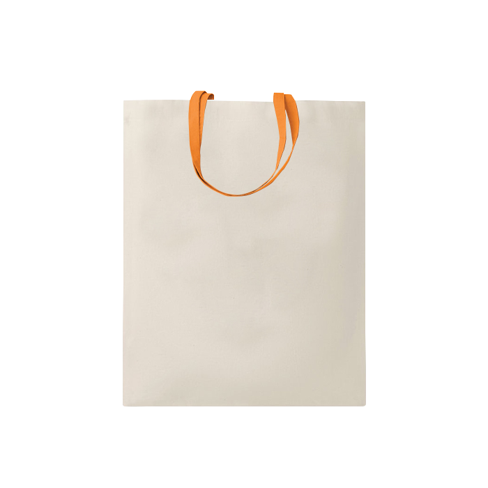G16123 Shopper mini in cotone naturale 135 gr/m², manici corti colorati