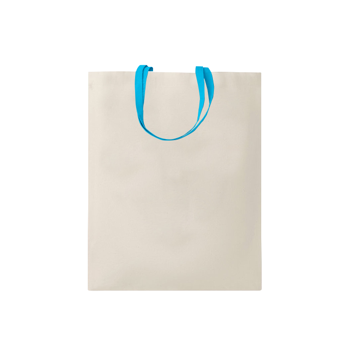 G16123 Shopper mini in cotone naturale 135 gr/m², manici corti colorati