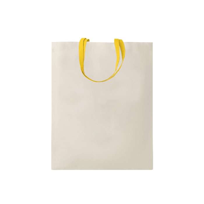 G16123 Shopper mini in cotone naturale 135 gr/m², manici corti colorati