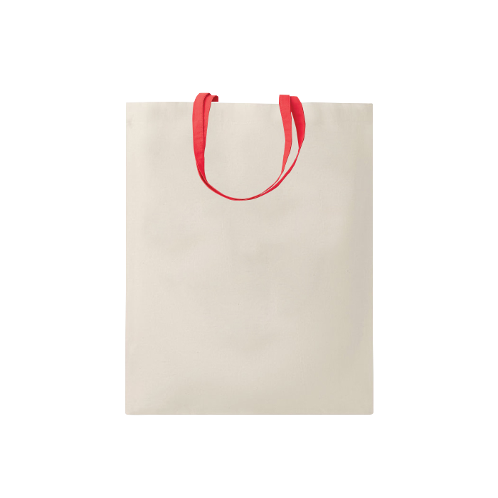 G16123 Shopper mini in cotone naturale 135 gr/m², manici corti colorati