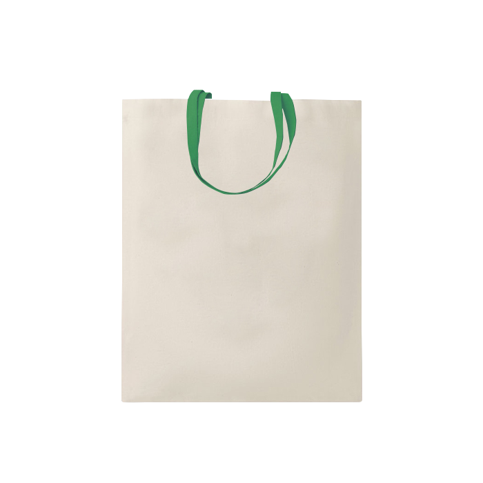 G16123 Shopper mini in cotone naturale 135 gr/m², manici corti colorati