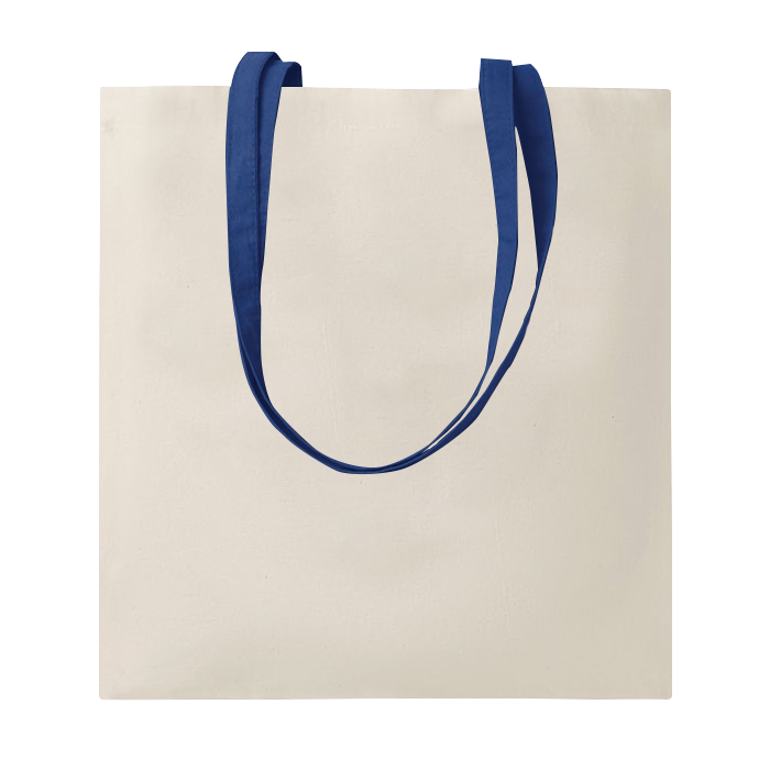 G17106 Shopper in cotone naturale 220 gr/m², manici lunghi colorati