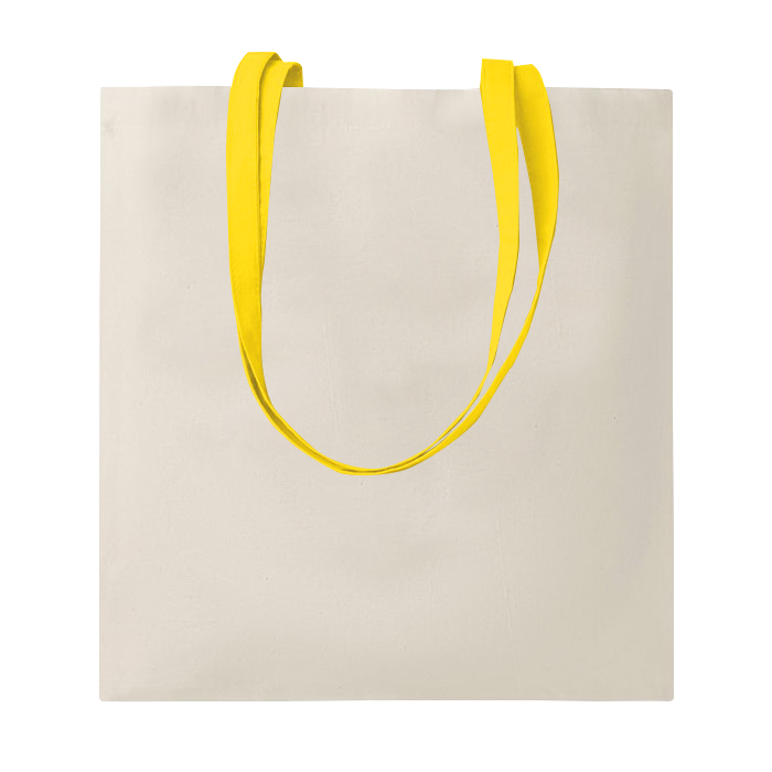 G17106 Shopper in cotone naturale 220 gr/m², manici lunghi colorati
