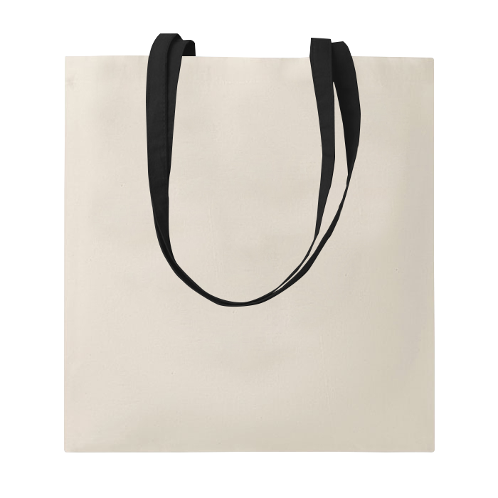 G17106 Shopper in cotone naturale 220 gr/m², manici lunghi colorati