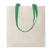 G17106 Shopper in cotone naturale 220 gr/m², manici lunghi colorati