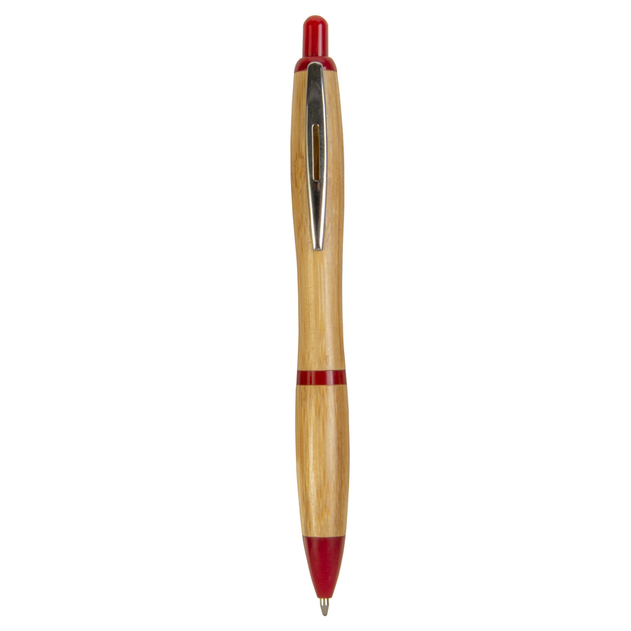 G20821 Penna a scatto in bamboo con clip in metallo