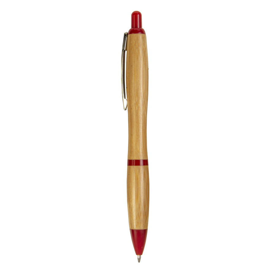 G20821 Penna a scatto in bamboo con clip in metallo