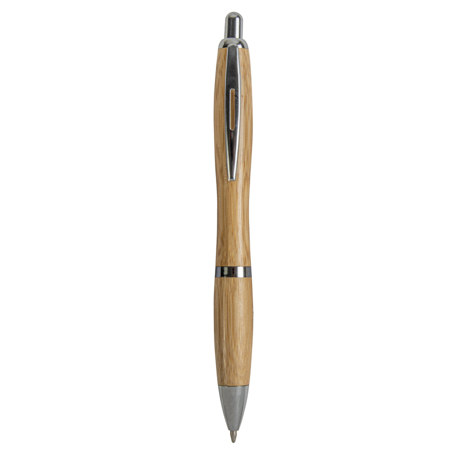 G20821 Penna a scatto in bamboo con clip in metallo